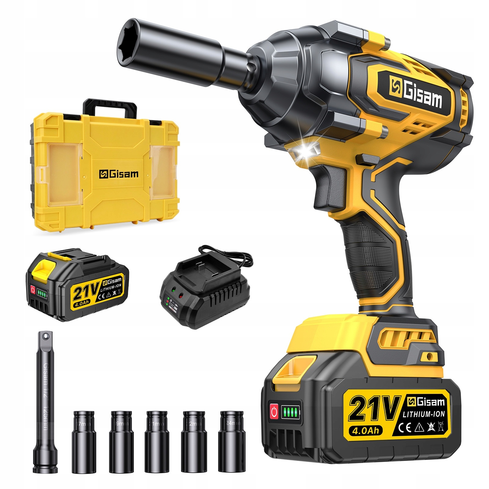 Klucz Udarowy Akumulatorowy 1800Nm Mocny 21V Klucz Do Kół 1x Akumulator