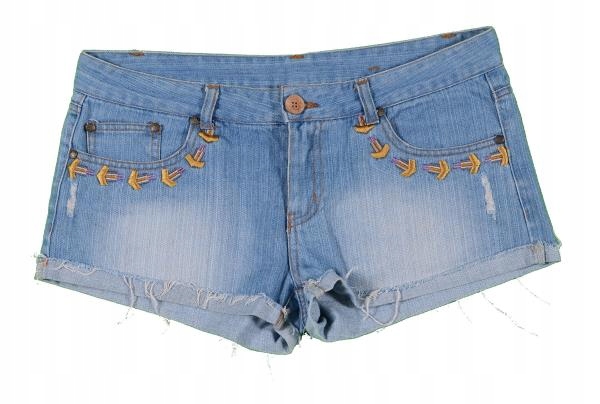DENIM&CO jeansowe szorty haft boho r 38
