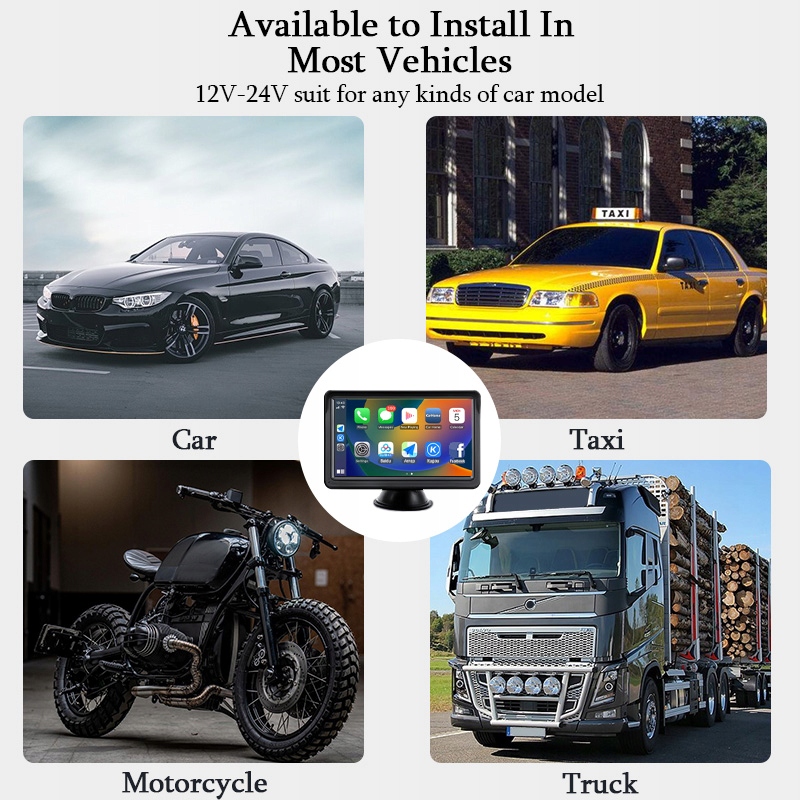 7" STACJA MULTIMEDIALNA RADIO MONITOR ANDROID AUTO CARPLAY KAMERA COFANIA Rodzaje odtwarzanych nośników USB