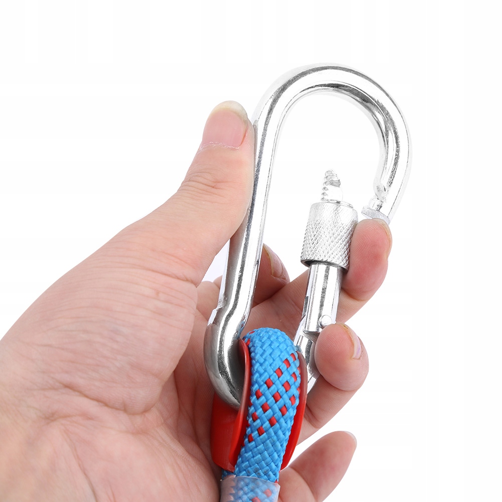 20m LINA LINKA STATYCZNA 12mm LINĄ WSPINACZKOWĄ Z KARABIŃCZYK Kolor niebieski