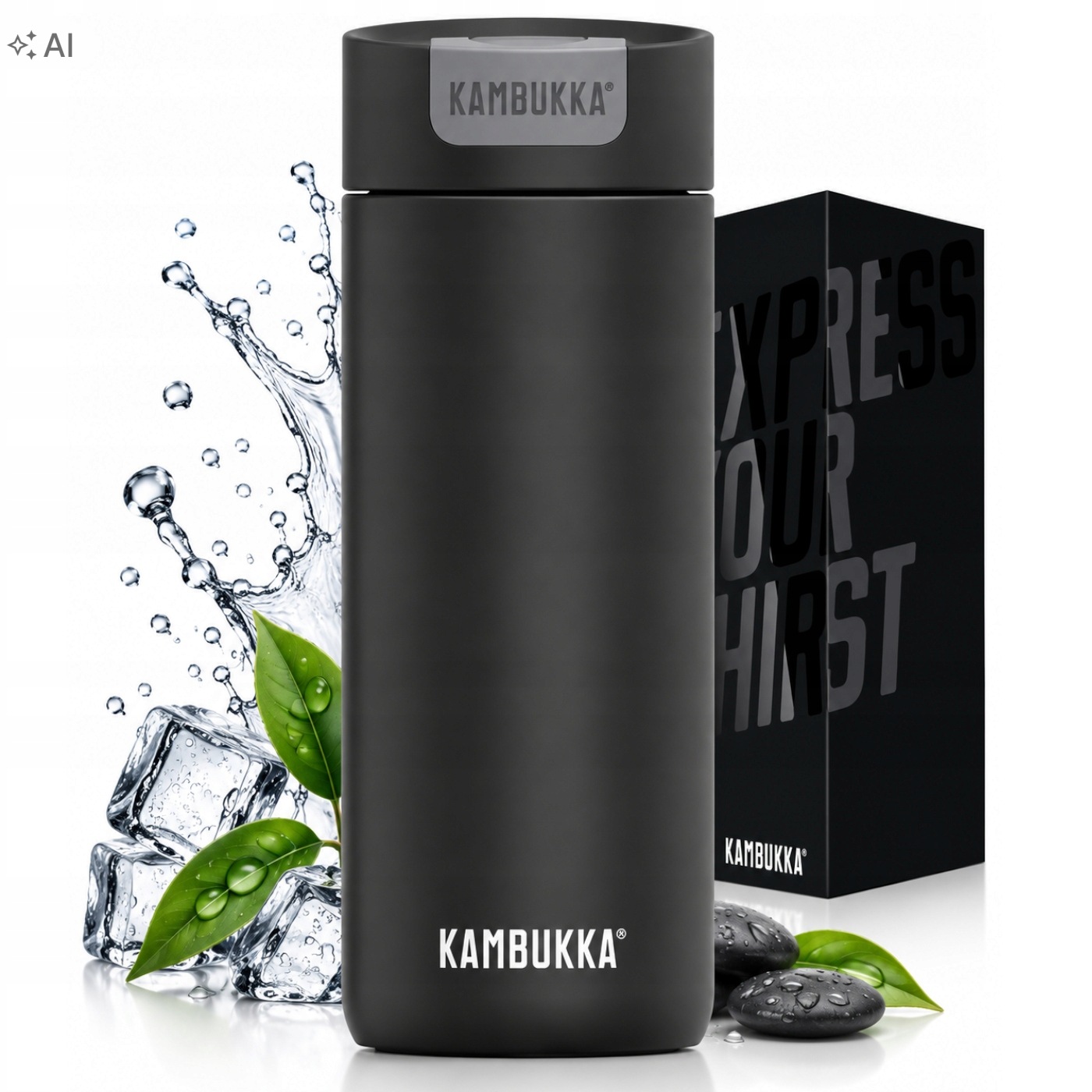 Termohrnek na kávu a čaj do auta Kambukka Olympus 500 ml Matte Black