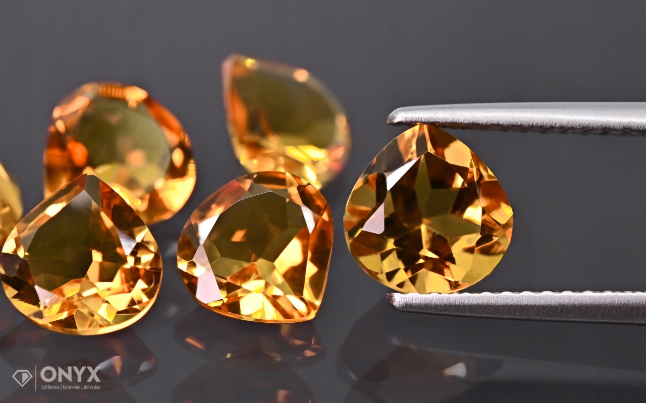 Citron fasetovaná slza 9x9 mm