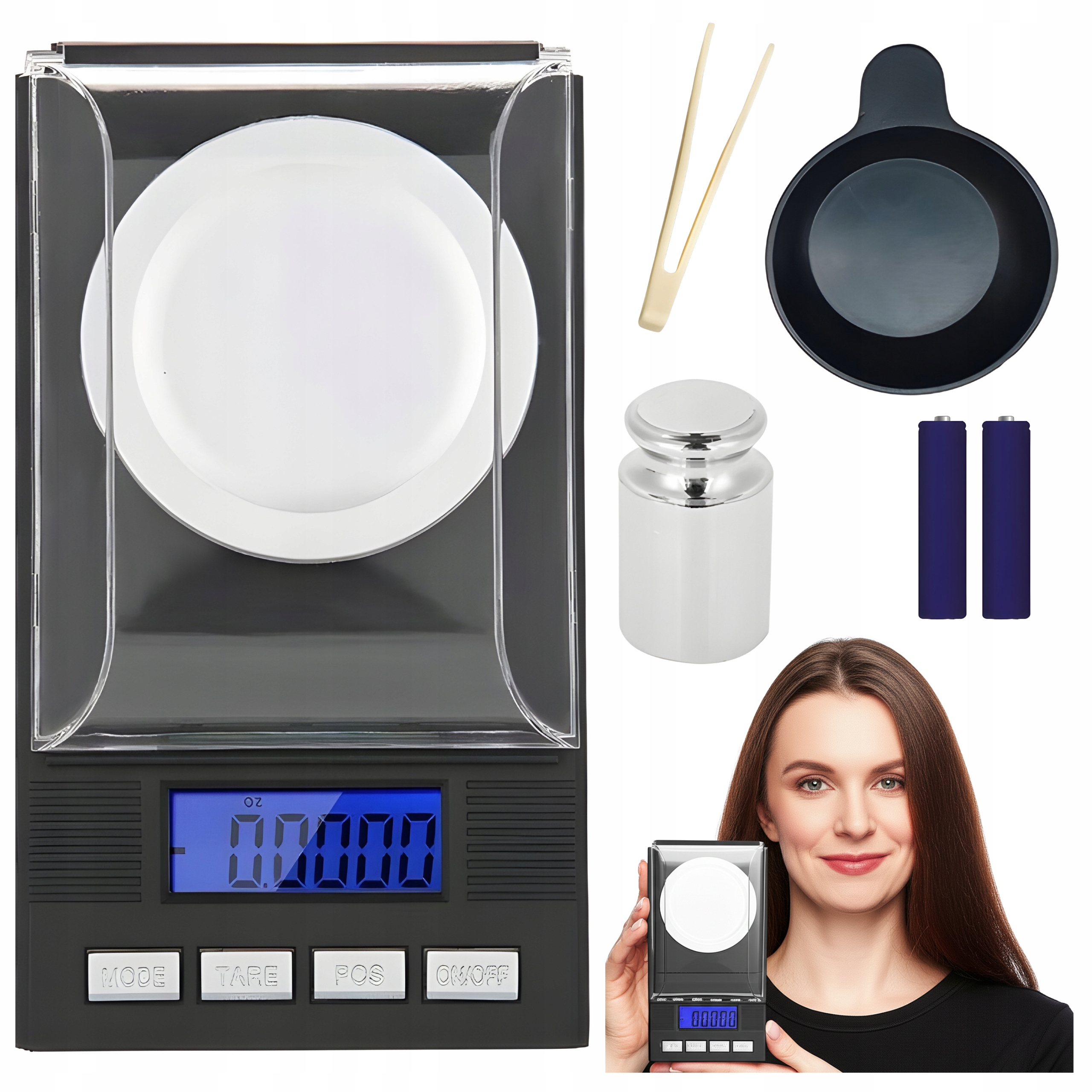 Elektronická klenotnická váha 0.001 – 20 g LCD přenosná kapesní baterie