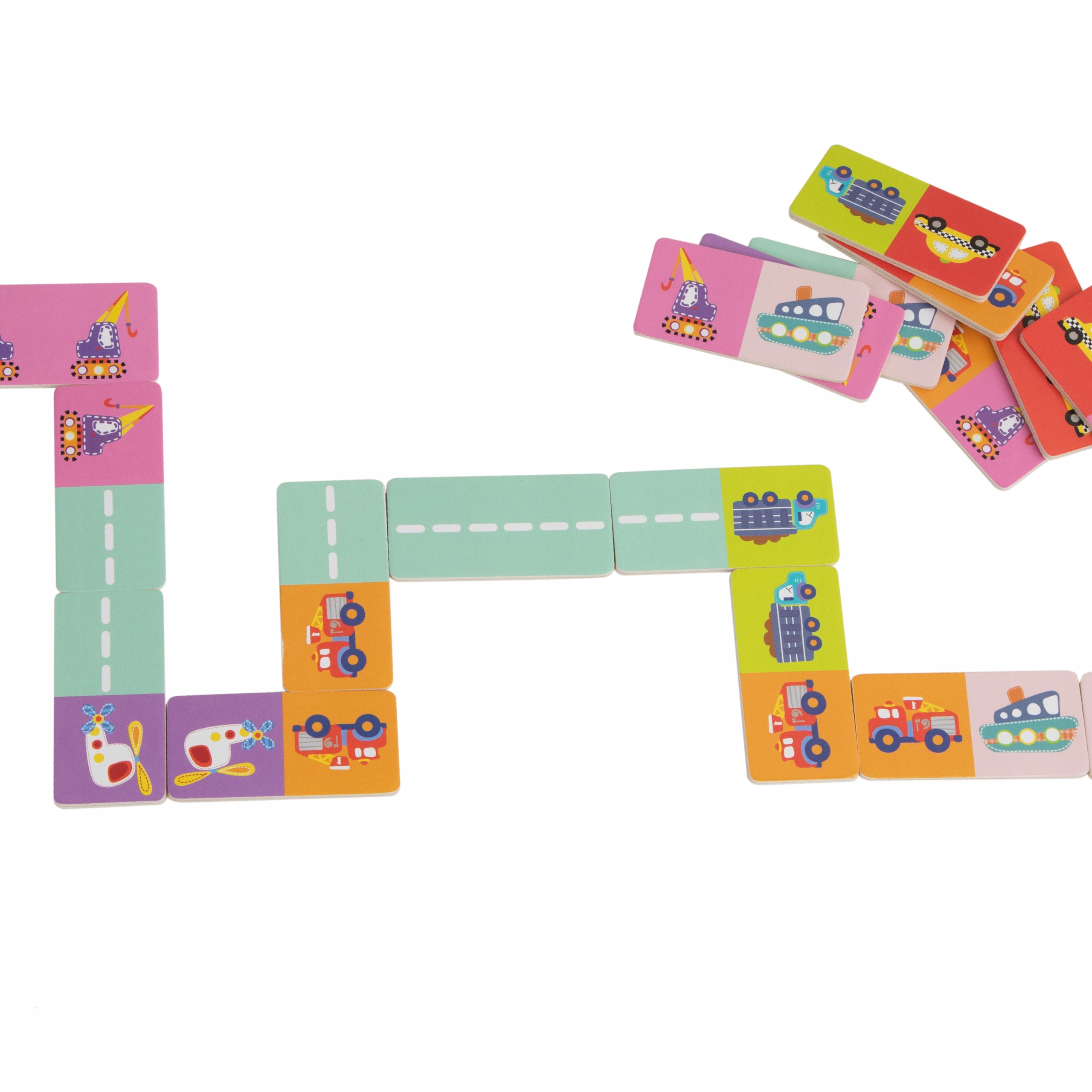 DOMINO GRA OBRAZKOWA DREWNIANA EDUKACYJNA UKŁADANA LOGICZNA CLASSIC WORLD Materiał drewno