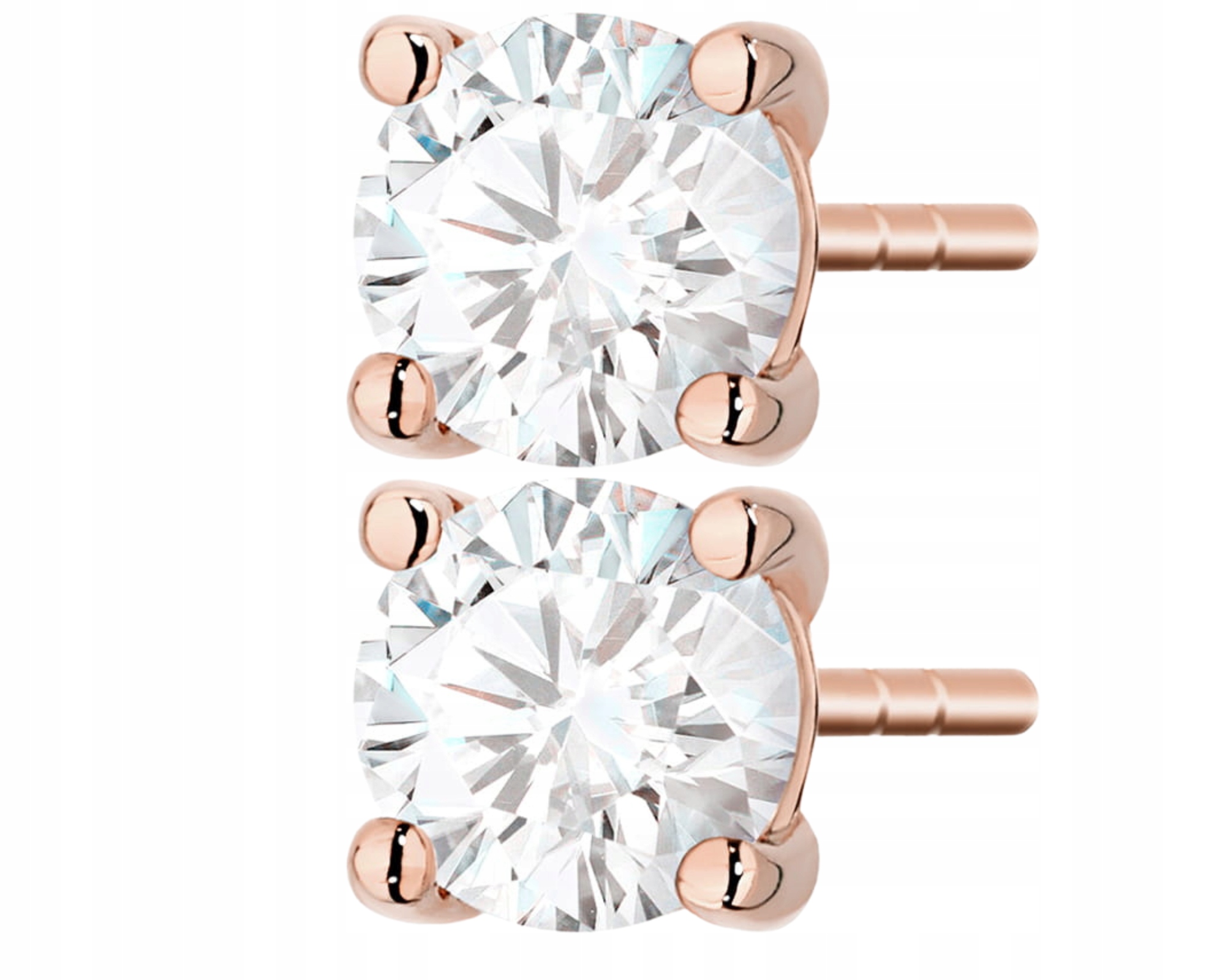 Růžové Zlato Náušnice S Diamantem Tyčinka Zlato 585 Jako Dárek