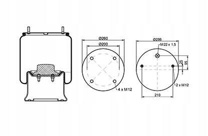 MIECH SAF KOMPLETNY OTWORY W PODSTAWIE 4xM12 Producent części Inny