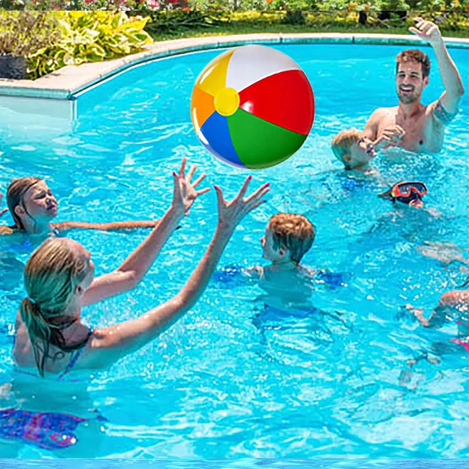 DUŻA PIŁKA DMUCHANA PLAŻOWA NA PLAŻE DLA DZIECI KOLOROWA W PASY 36cm Marka ST