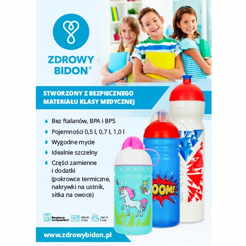 ZDROWY BIDON BIKE BUTELKA NA ROWER I NIE TYLKO 1 L Model bidon