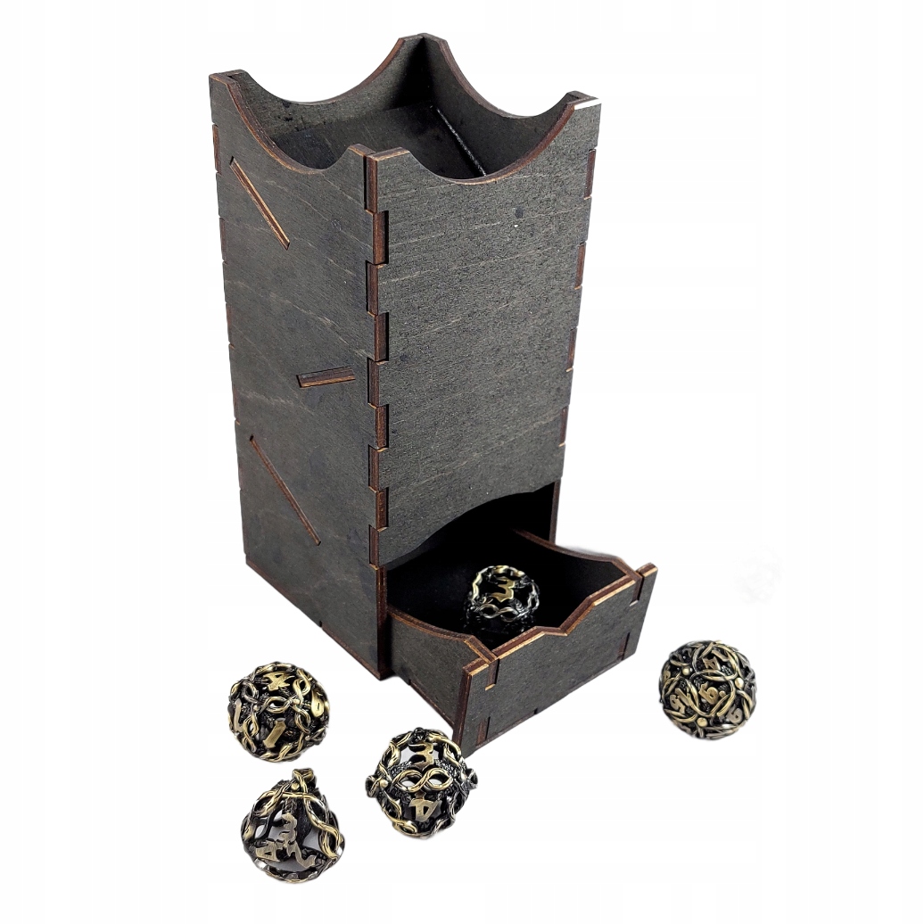 DICE TOWER HEBAN MROCZNA WIEŻA DO KOŚCI DREWNIANA 13 CM + KLEJ
