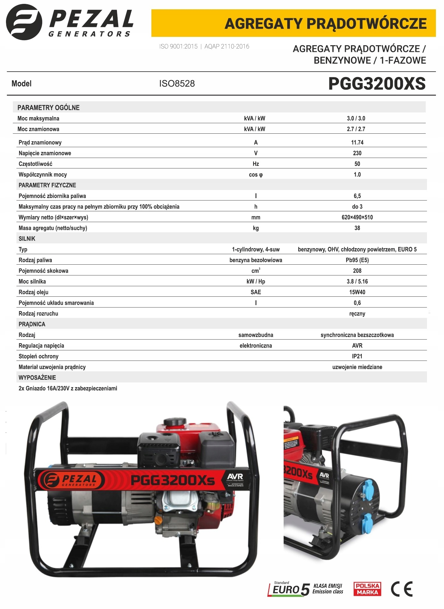 2X Генератор PEZAL PGG3200XS Модель PGG3200XS