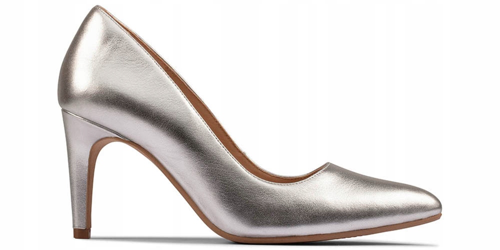 

Czółenka Clarks Laina Rae 2 szpilki srebrne 41