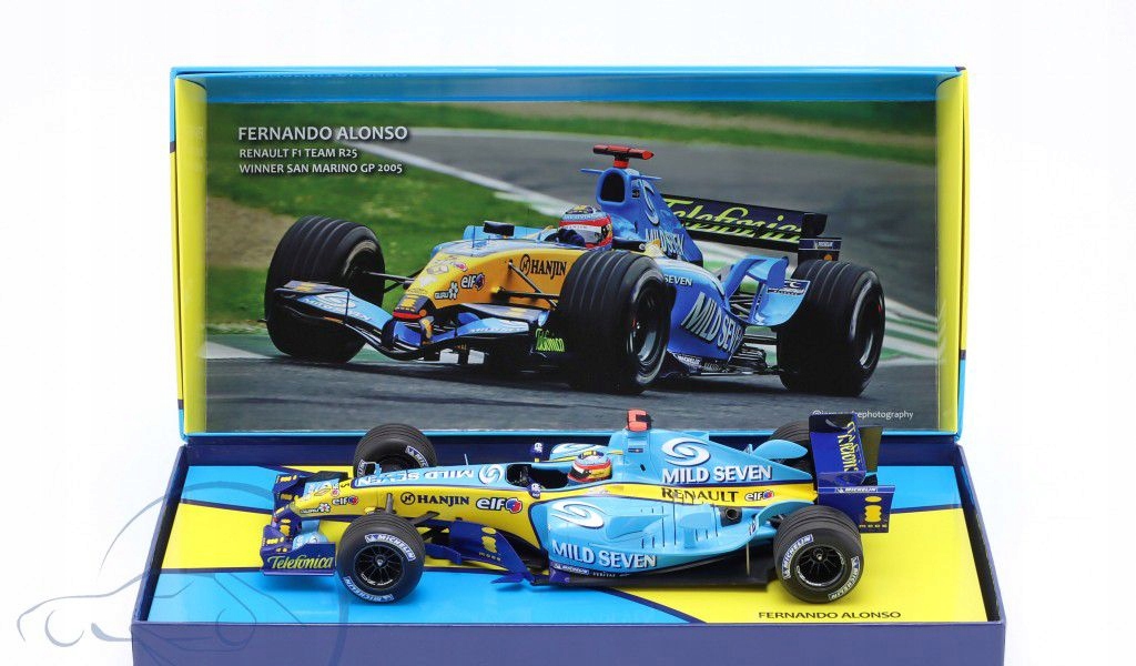 F1 RENAULT R25 F.Alonso World Cahmpion MILD SEVEN 2005 1/18 MINI