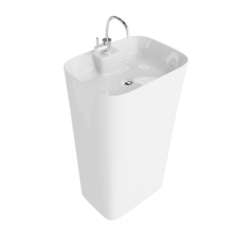 Stojící umyvadlo Iva, bílá, moderní keramika, bez přepadu,