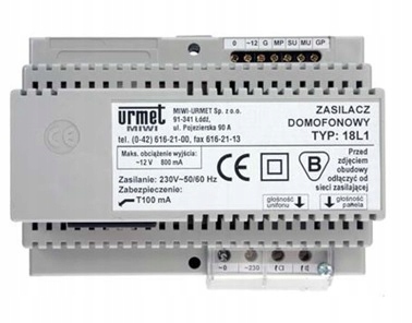

Zasilacz do domofonu 18L1 Elektronika Urmet 12 Vac