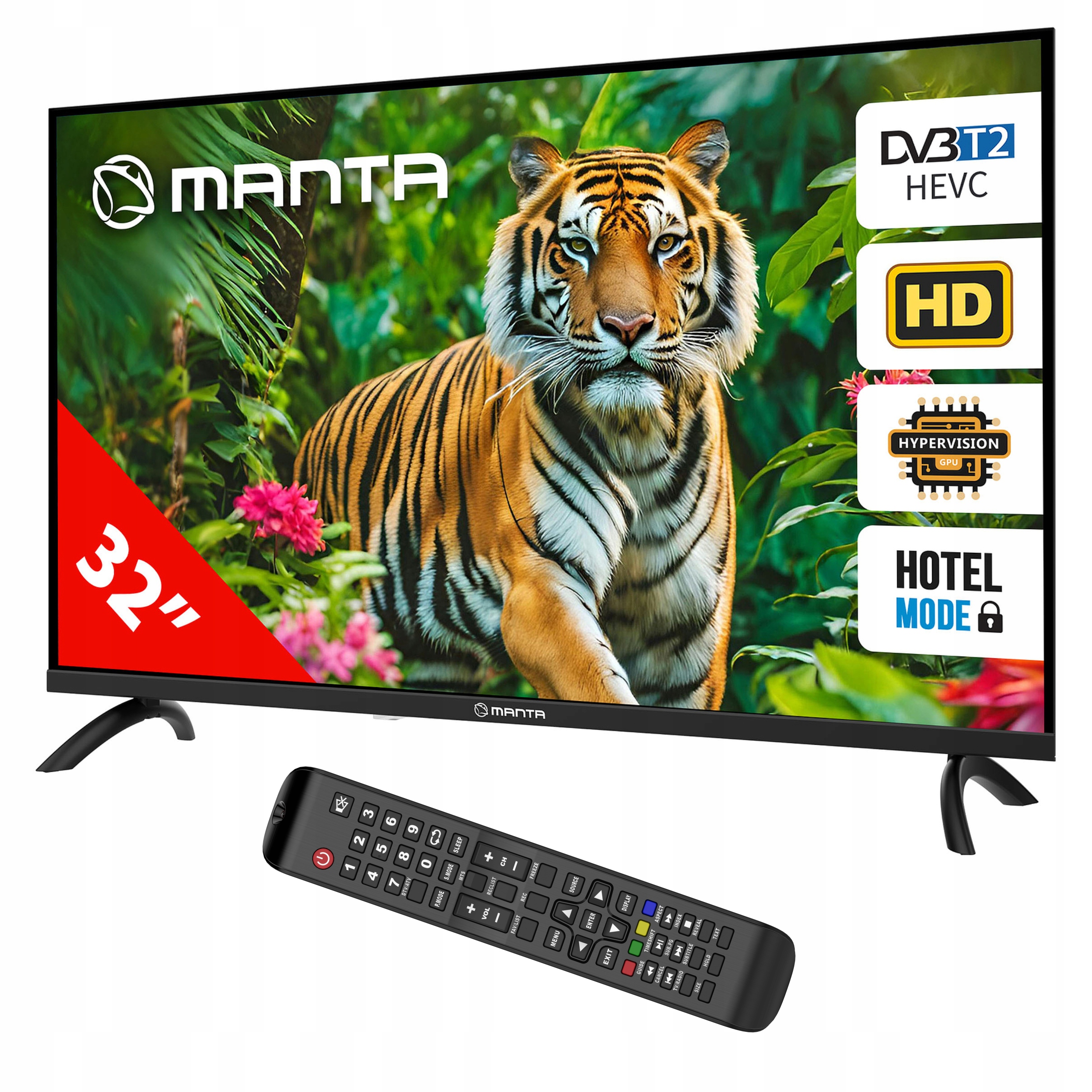Televízor 32 Palcov Tv Tuner Dekodér DVBT2 Dvbc Led Hd Usb Arc Hdmi CL+ Manta