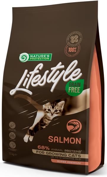 Levně Nature's Protection Cat Dry LifeStyle Gf Kitten Salmon 1,5 kg