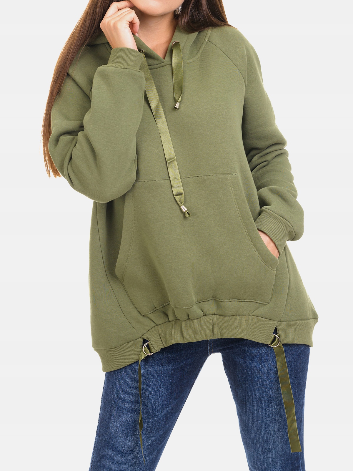 

Modna Bluza Damska Oversize z Kapturem M