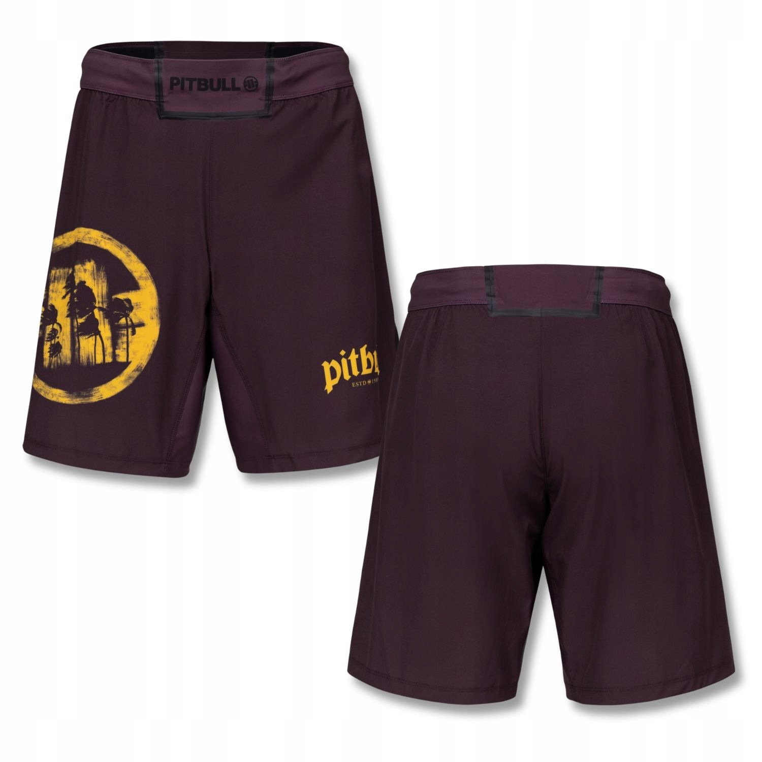 Pánské Kraťasy Grappling Pitbull Logo Palms s plochými švy