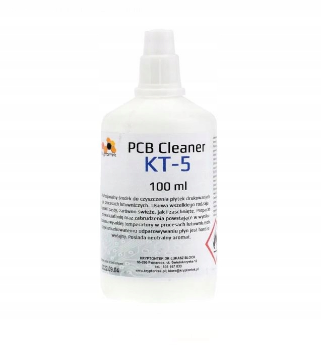PCB Cleaner KT-5 100ml, plastikowa butelka z zakraplaczem