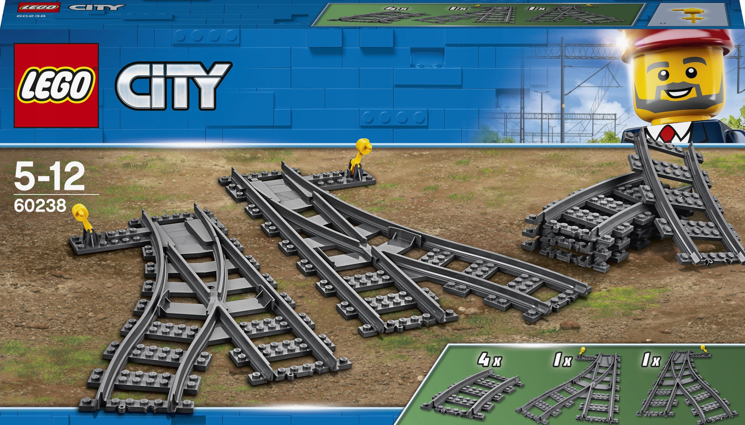 

Lego City Zwrotnice kolejowe Tory 60238 8 el.
