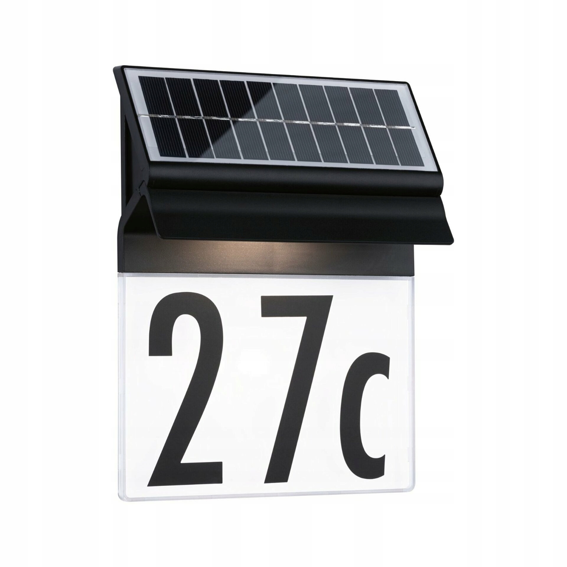 Solárne Led domové číslo Paulmann Neda IP44, 3000K, čierna