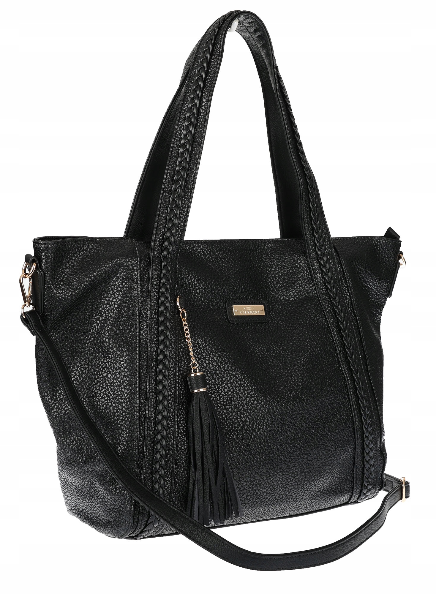 Torebka damska shopper A4 torba duża na ramię CH778 Czarna