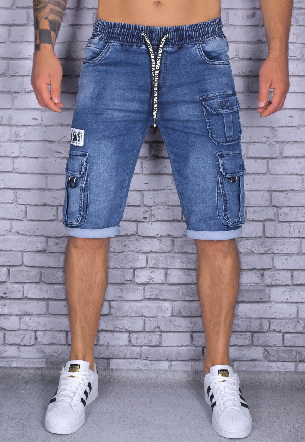 JEANSOWE BOJÓWKI SPODENKI MĘSKIE JEANSOWE ELASTYCZNE JAKOŚĆ Marka inna