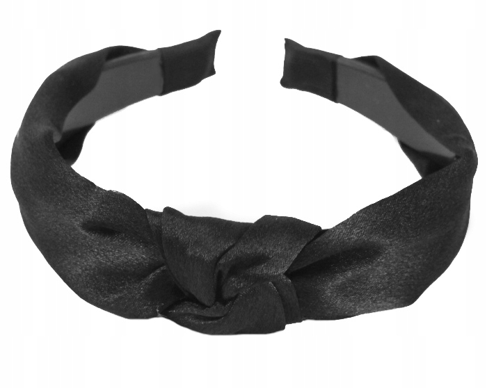 

Opaska Do Włosów Jedwab Węzeł Supeł Czarna