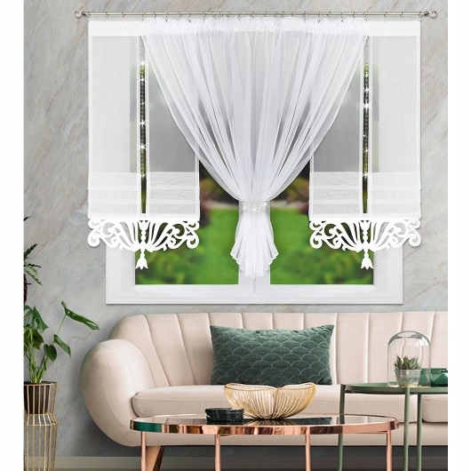 

Komplet firana z panelami i koralikami 300x140cm