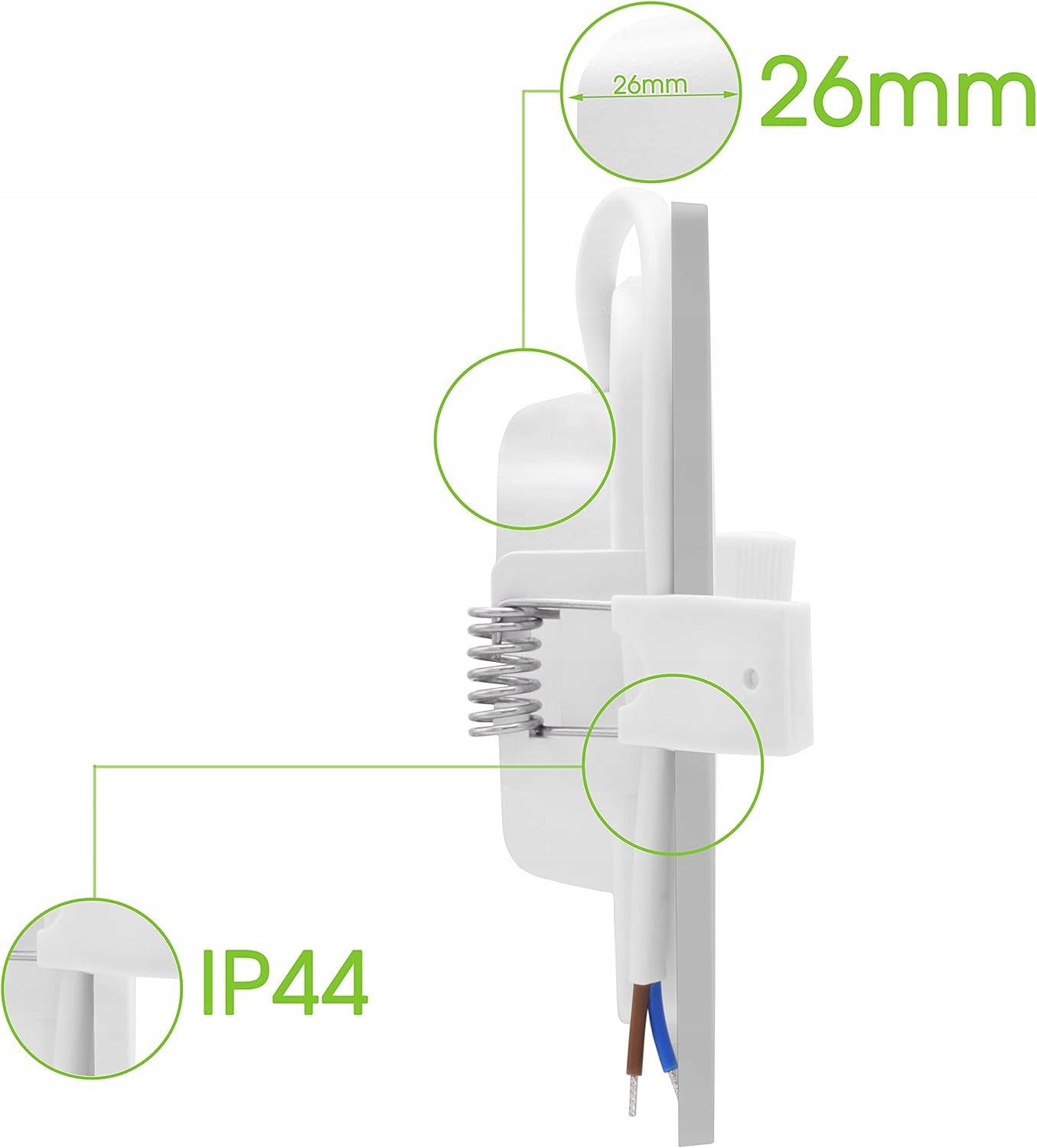 Led světlomety zapuštěné Lumare 6W IP44 ploché stříbrné 230V 400lm 9ks