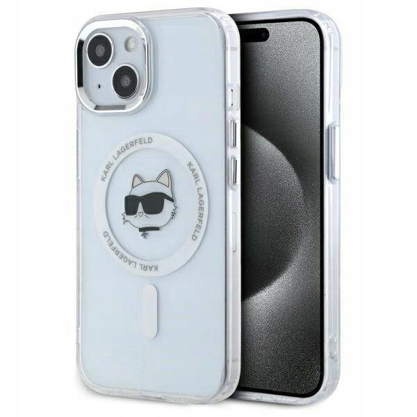 Pouzdro Karl Lagerfeld Iml Metal Choupette Head pro Magsafe pro iPhone 15