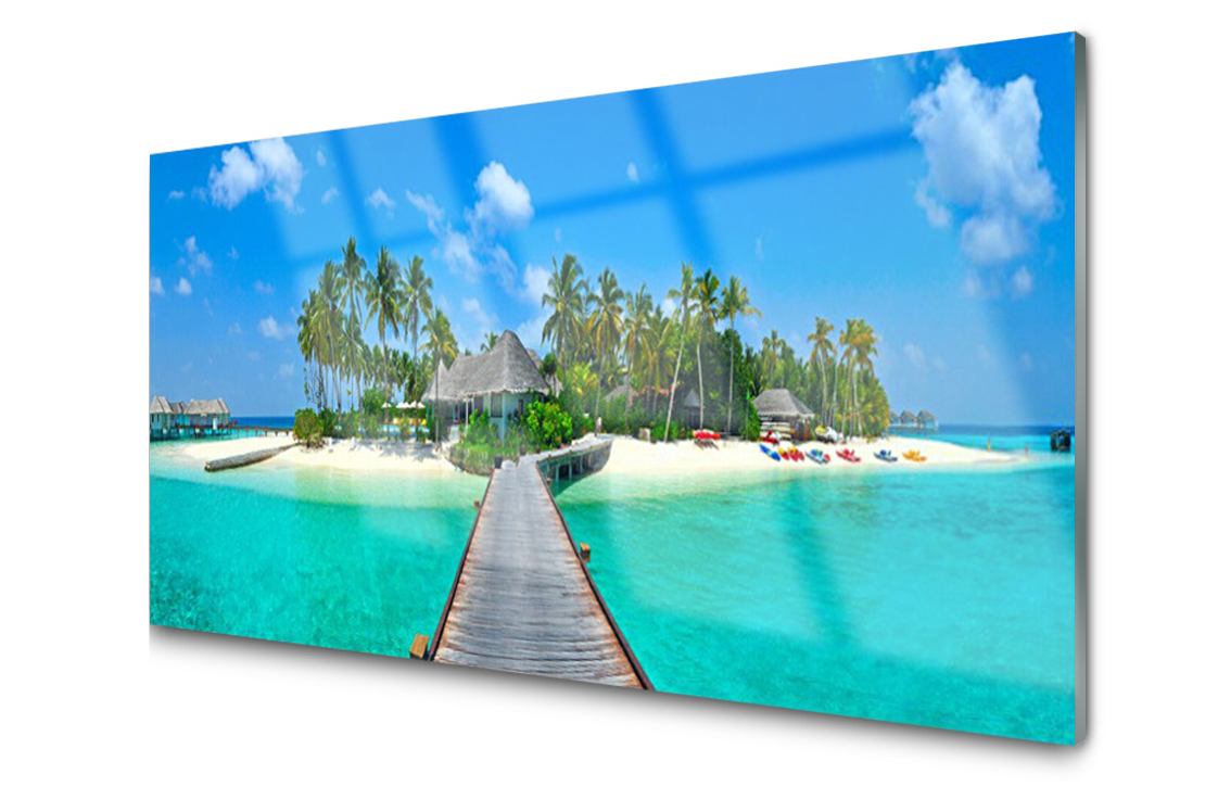 

Panel szklany Płytka Tropikalna Plaża 100x50