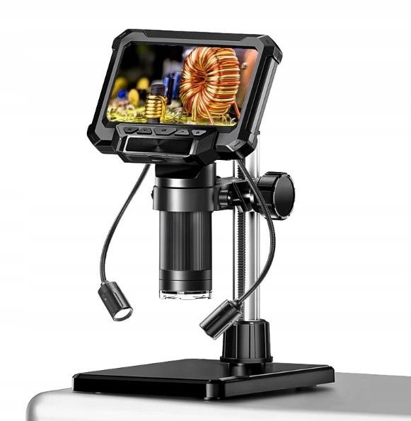 Digitální mikroskop s Ips obrazovkou 4,3 1600X, nahrávání s podsvícením