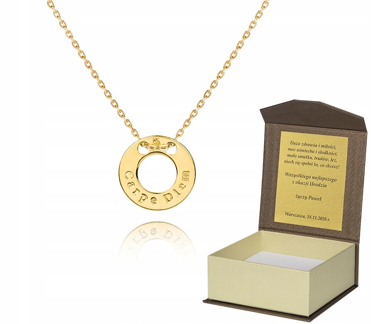 925 Zlatý Řetízek Carpediem 40 CM Věnování A4Z66