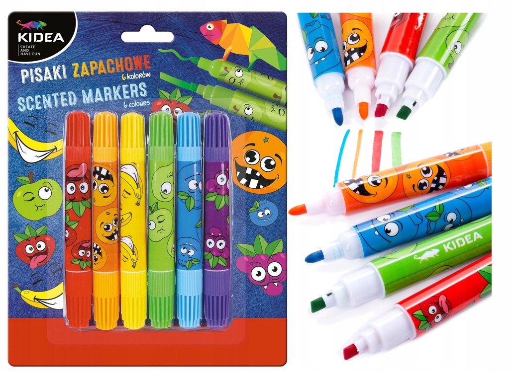 PISAKI ZAPACHOWE 6 kolorów DWUSTRONNE - KIDEA