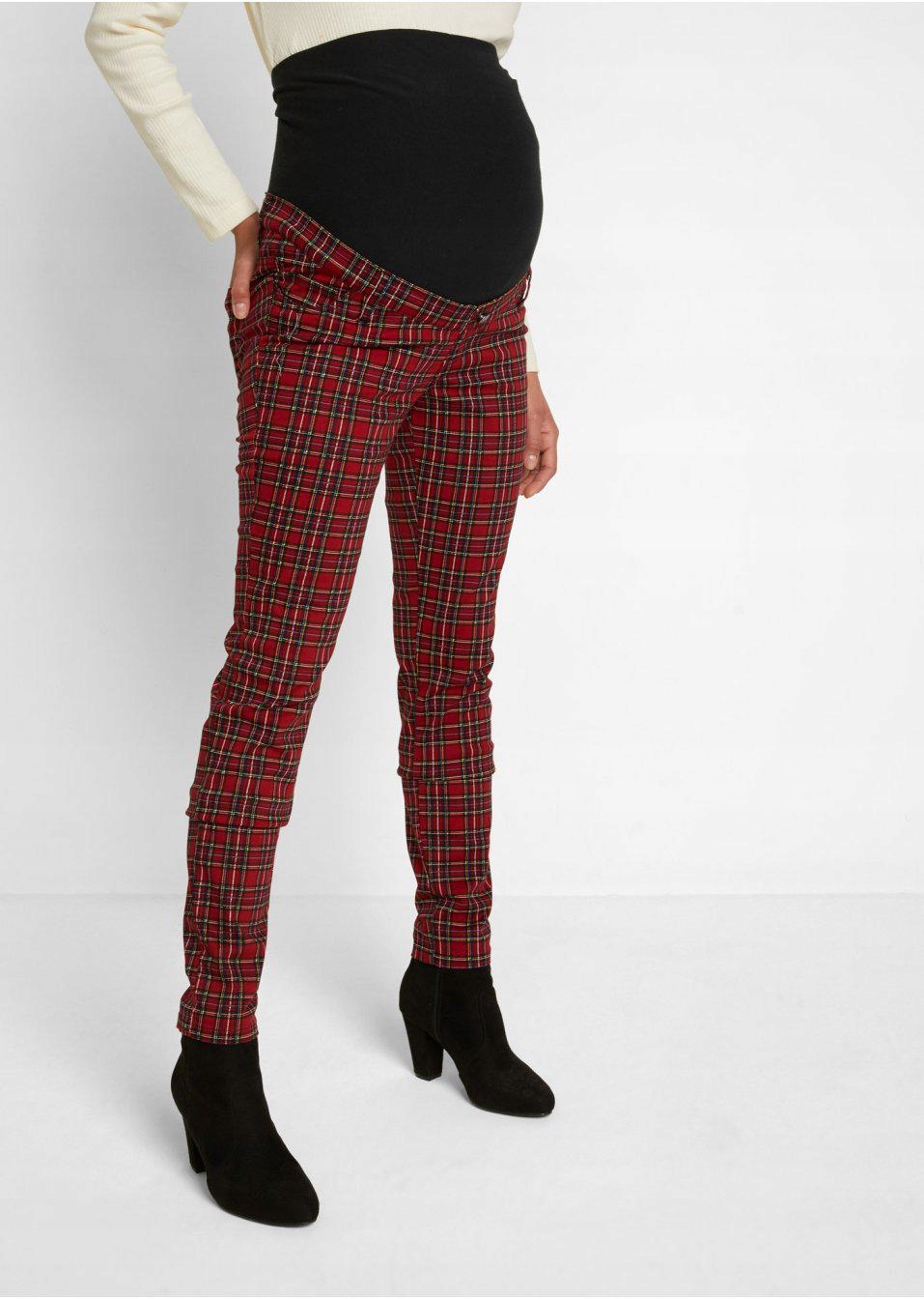 CIĄŻOWE SPODNIE W KRATKĘ Bonprix _SM 50 Marka Bonprix