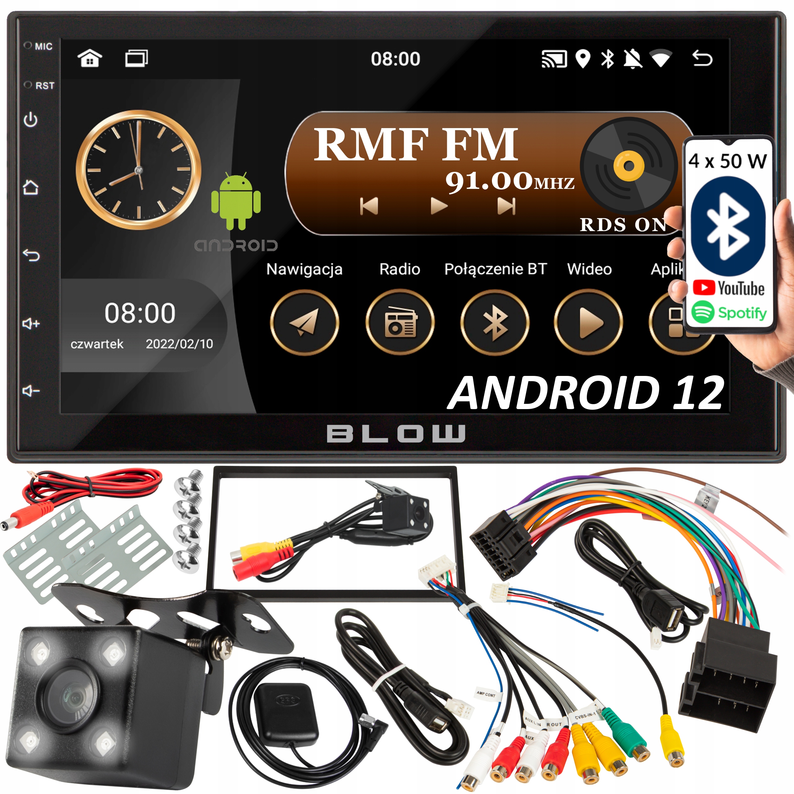 RADIO NAWIGACJA 2DIN ANDROID TESLA STYLE 220x130