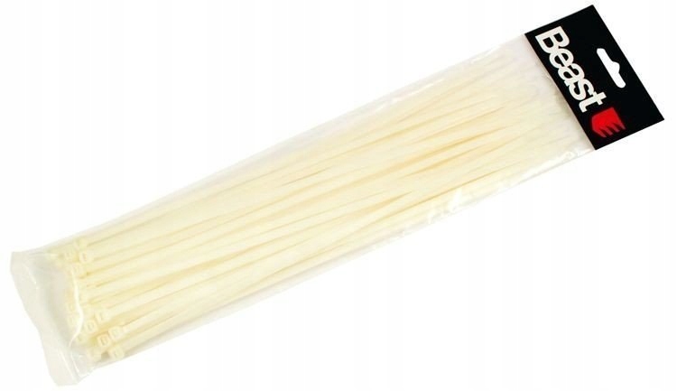 

Opaski Zaciskowe Nylonowe Białe 190x4,7 mm 50 Sztu
