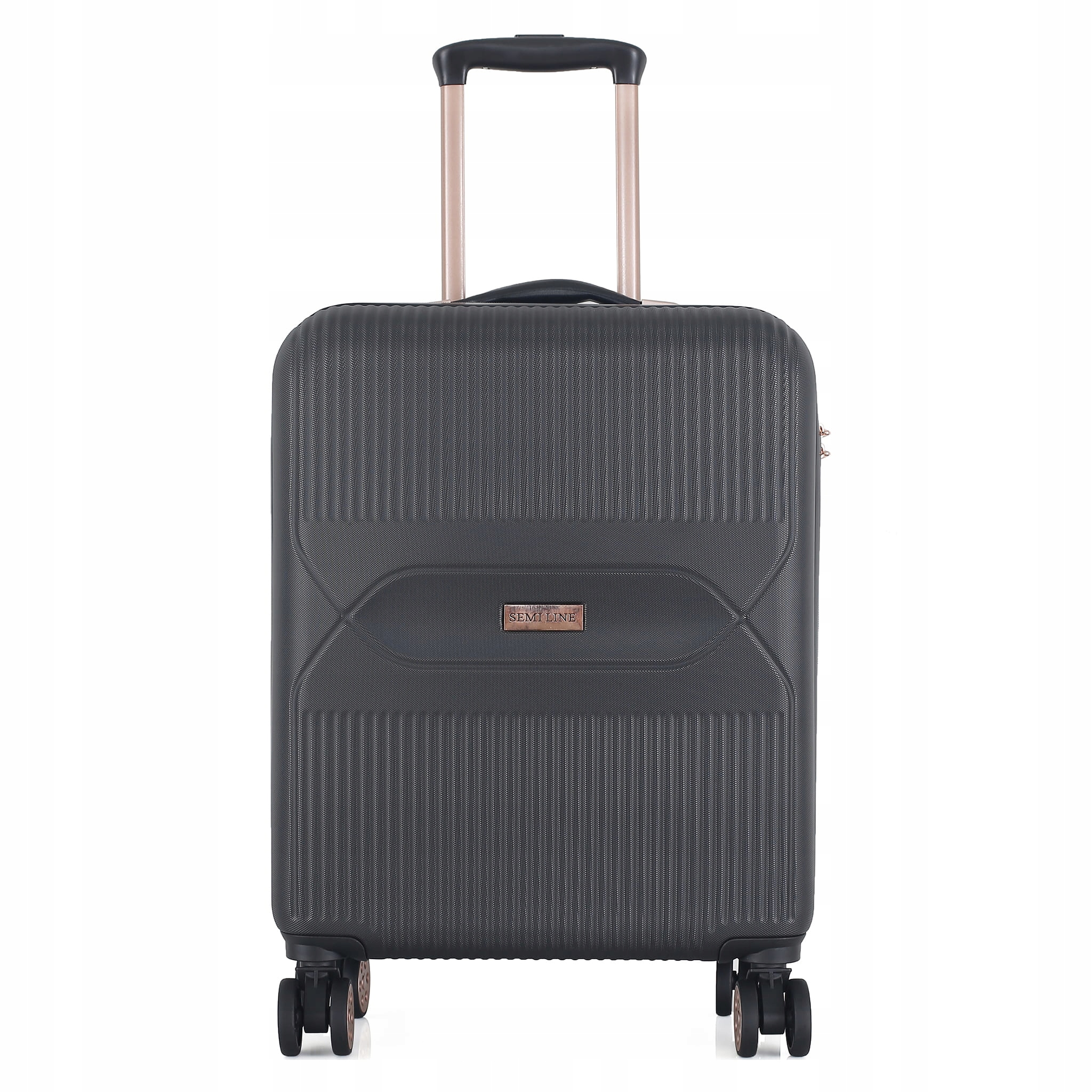 Malá tvrdá kufrová taška 20" Abs Semi Line T5787-1, kódový zámek, lehká černá barva