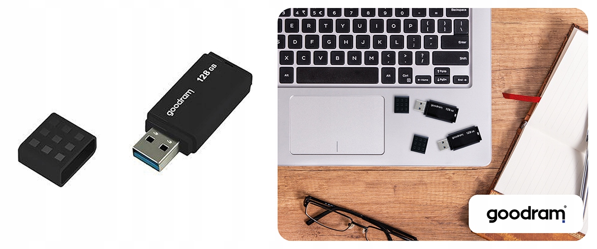 Pendrive GOODRAM UME3 128GB USB 3.2 czarny Maksymalna prędkość odczytu 60 MB/s