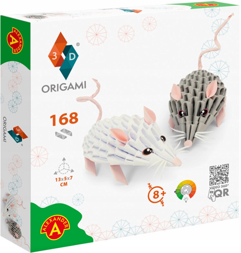 ZESTAW ORIGAMI 3D MYSZKI MYSZY MICE HANDMADE 168EL Marka Alexander