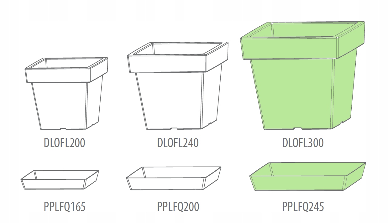 Doniczka kwadratowa Lofly Square DLOFQ300 | Antracyt — 17