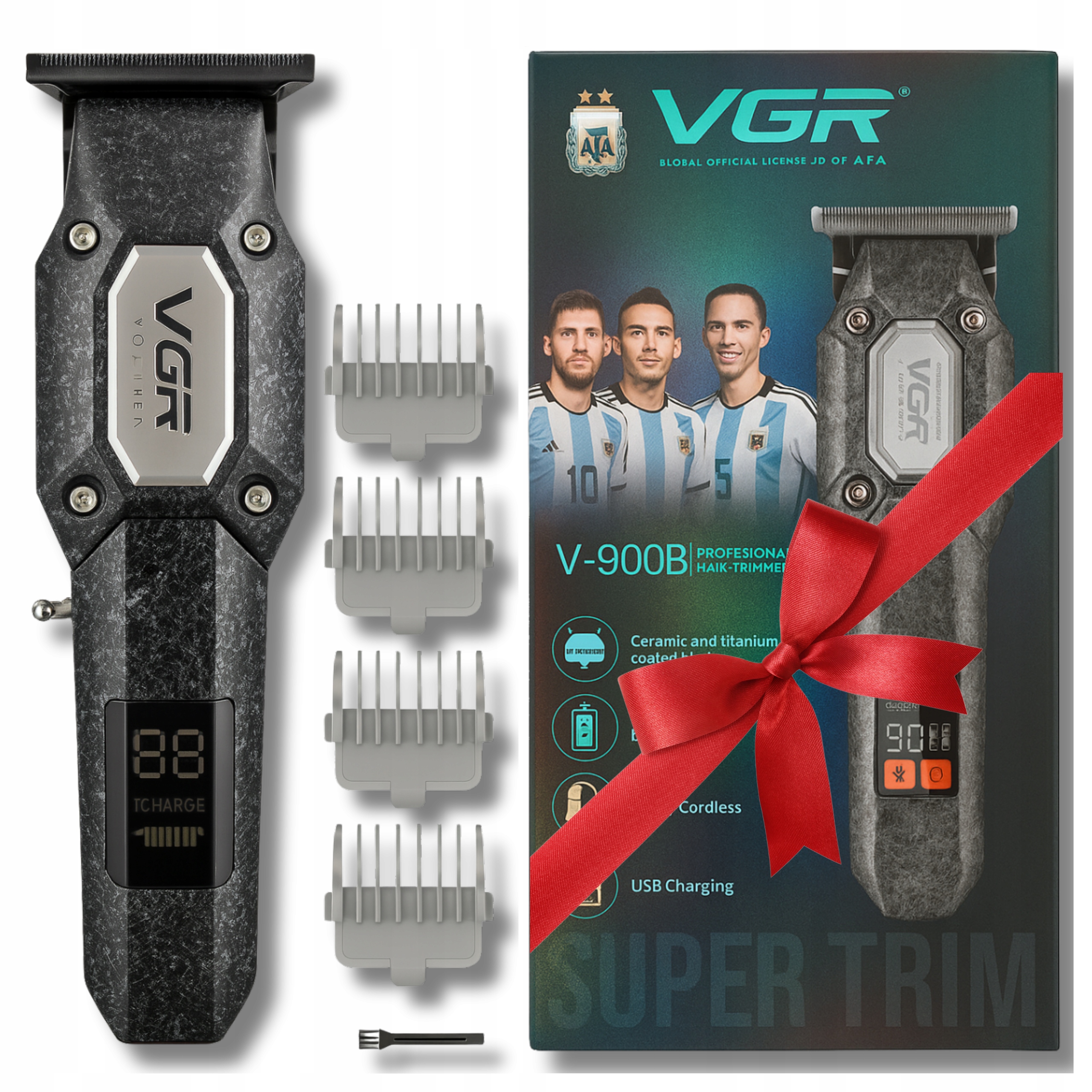 Silný strojek na stříhání vlasů, bezdrátové Led světlo jako Dárek