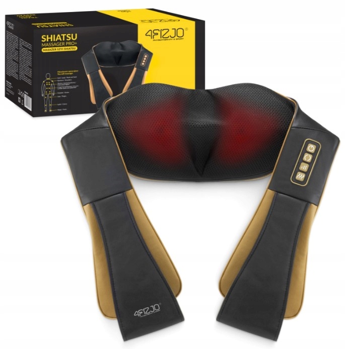 Masażer Do Szyi Karku Pleców Ciała Pas Masujący Shiatsu Pro 4FIZJO Złoty