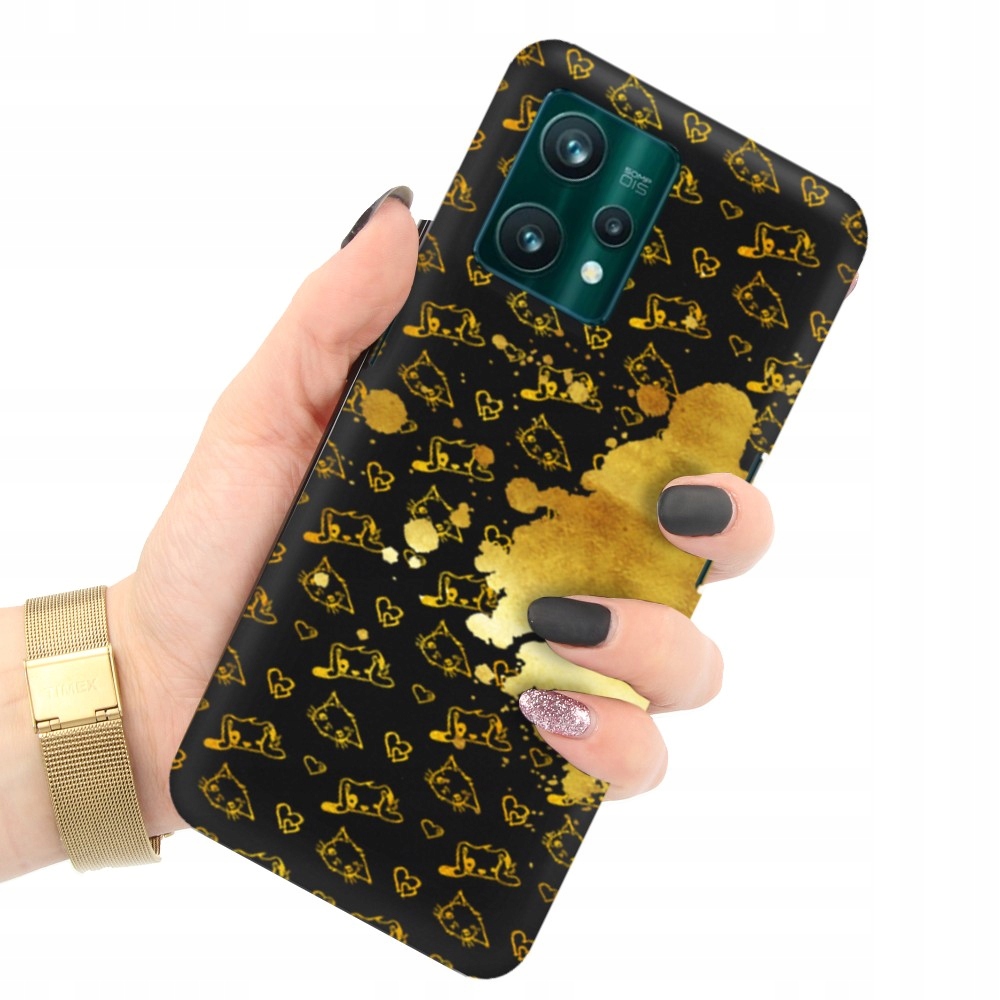 Puzdro Pre Realme 9 Pro Plus Matné Čierne Motivačné texty Mačky Mačka Vzory