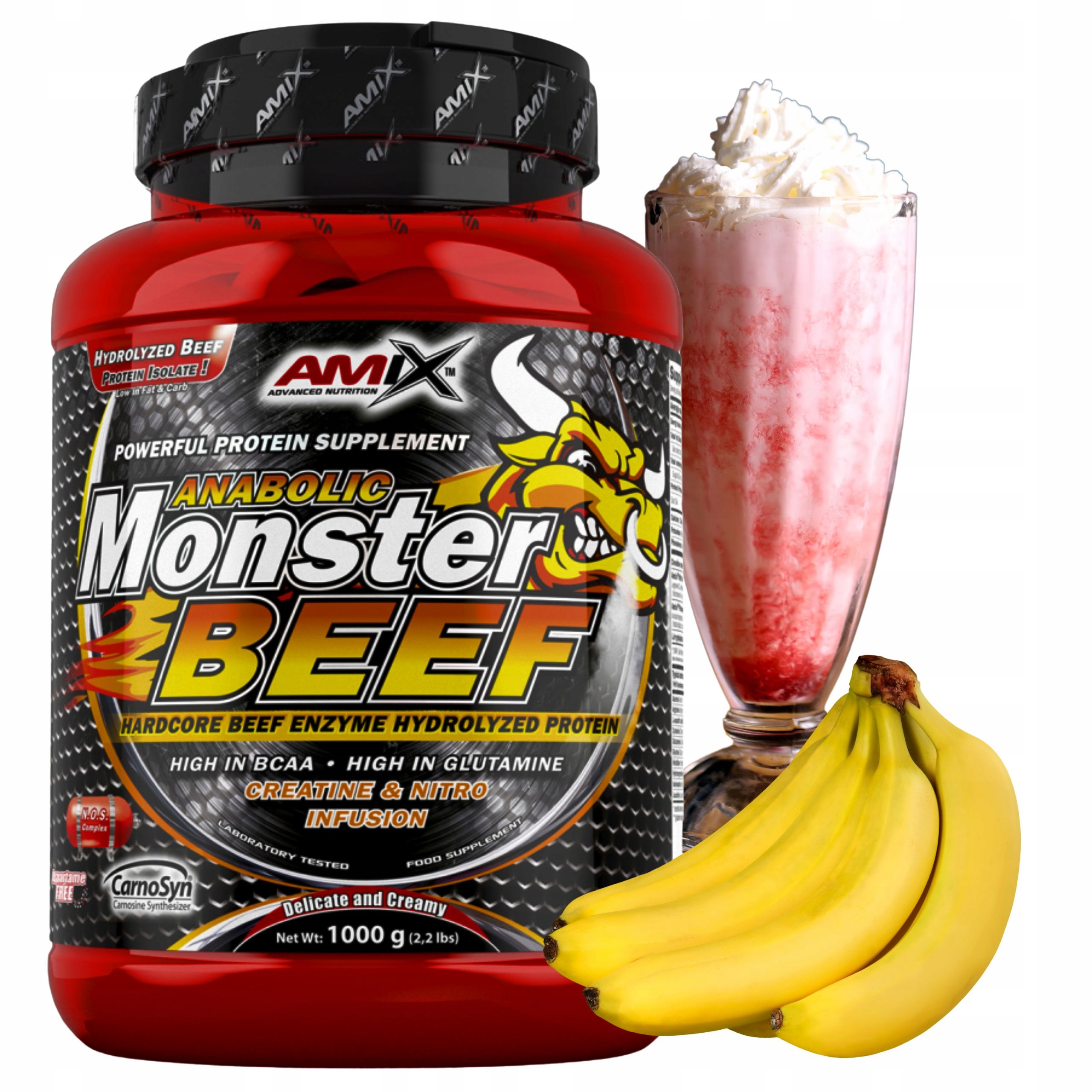 Protein Wph Protein Monster Beef Hovězí protein Jahodový banán