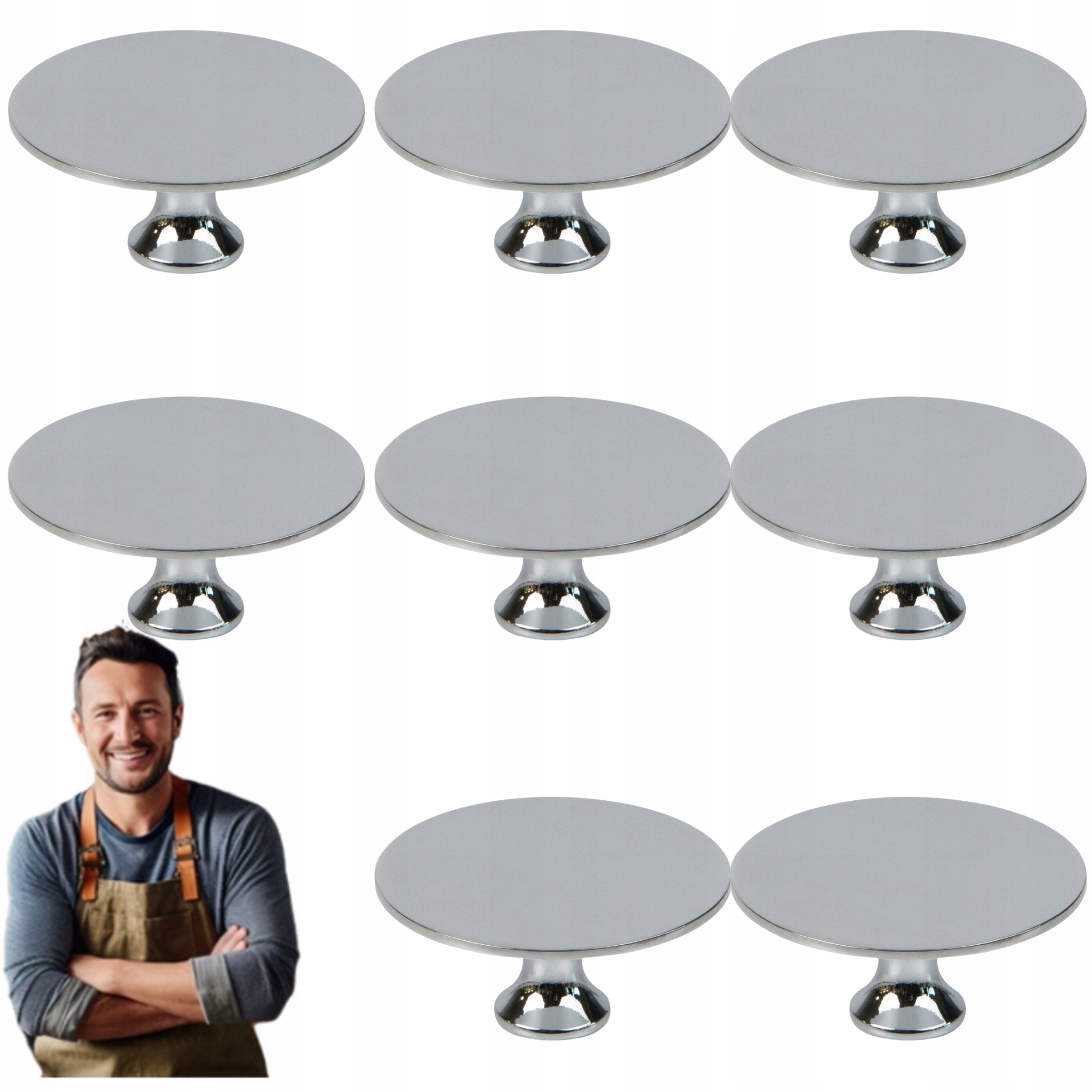 Nábytkový držiak Baltico Leštený chróm Lesk 8ks