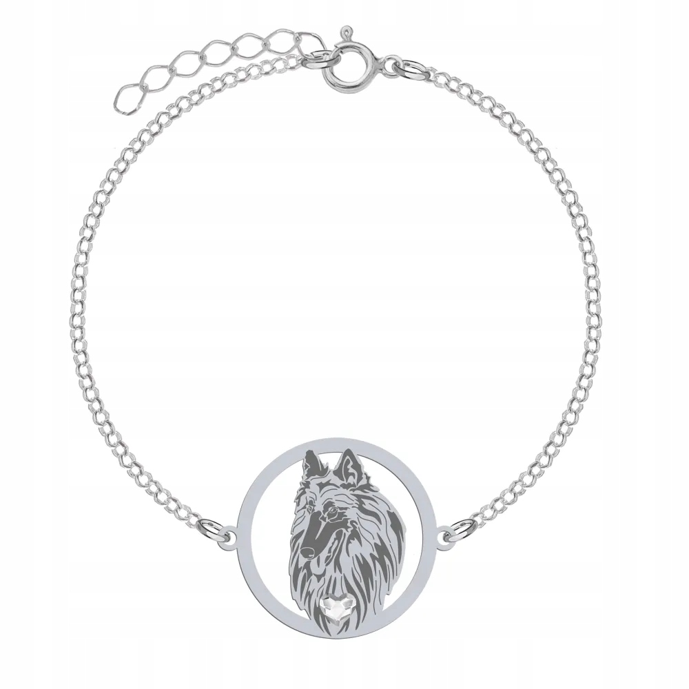 Stříbrný náramek se psem Ovčáček Tervueren Stříbro 925 Řetízek Gravírování