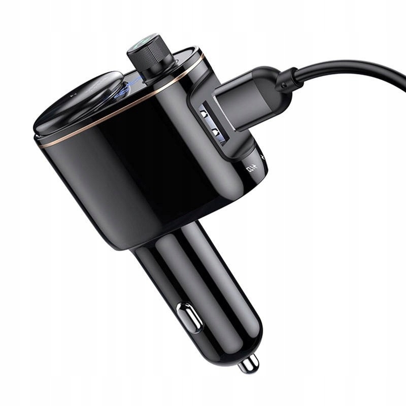 BASEUS ŁADOWARKA TRANSMITER SAMOCHODOWY FM BLUETOOTH 4.2 MP3 2X USB-A LED Model S-06