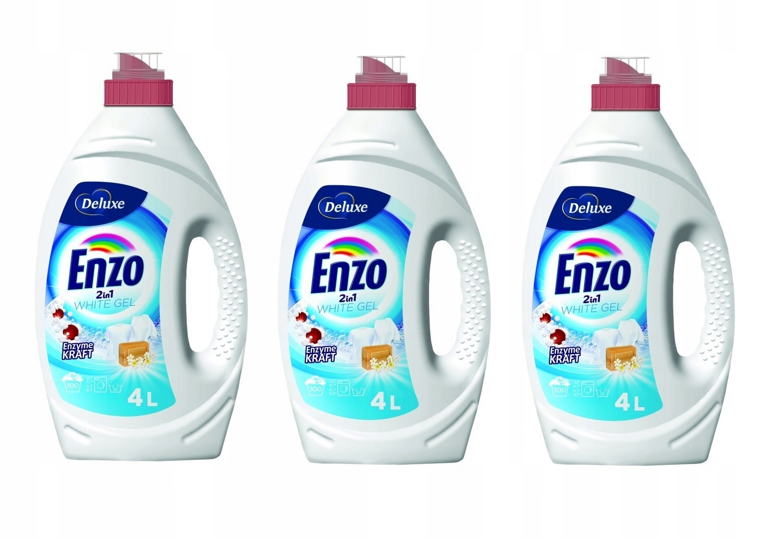 Levně Deluxe Enzo gel 4l/100p White Německá technologie 3 kusy